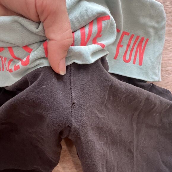 Y2K Victoria's Secret "Angels Have More Fun" Fold-Over Leggings-Size S - Picture 9 of 9